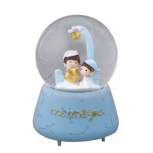 Blue Music Water Globe with Color Changing LED Lights